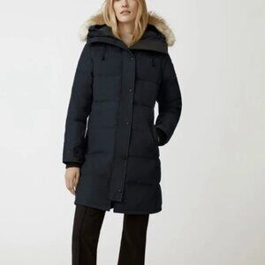 New Canada Goose Shelburne fur trim quilted puffer jacket